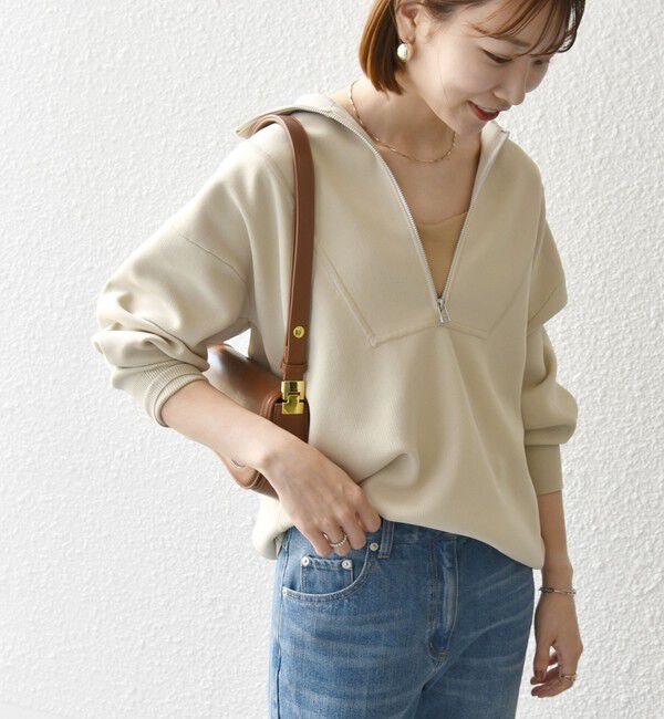 SHIPS any「《一部追加予約》【WEB限定】SHIPS any:〈手洗い可能〉ハーフ ジップ ハイネック プルオーバー」|ニット・セーター|