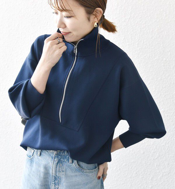 SHIPS any「《一部追加予約》【WEB限定】SHIPS any:〈手洗い可能〉ハーフ ジップ ハイネック プルオーバー」|ニット・セーター|