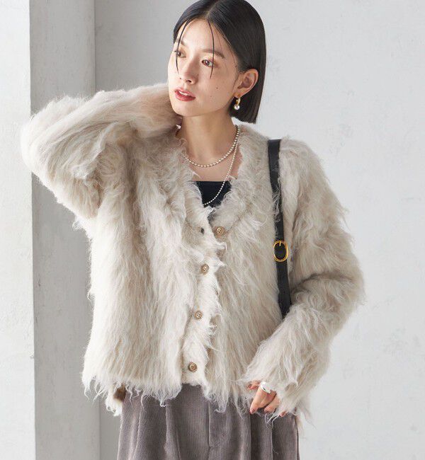 SHIPS for women「〈手洗い可能〉シャギー ファー カーディガン」|カーディガン|