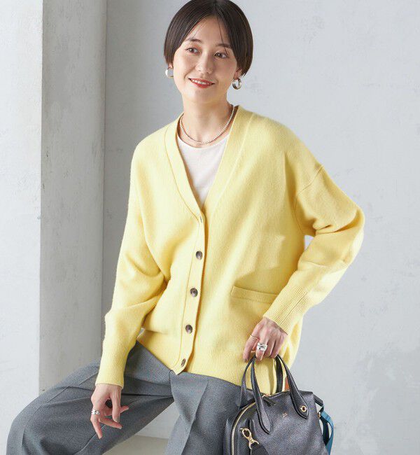 SHIPS for women「〈手洗い可能〉7G ウール カシミヤ Vネック カーディガン」|カーディガン|