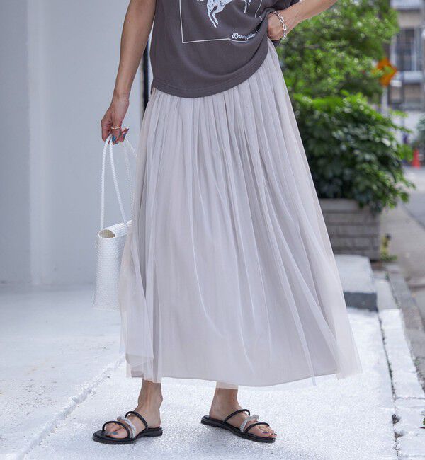 SHIPS for women「〈手洗い可能〉リバーシブル チュール カッセン スカート」|スカート|