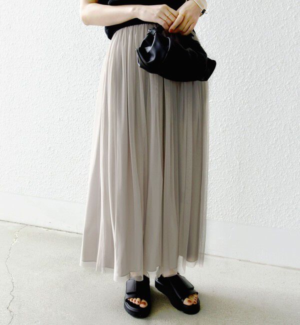SHIPS for women「〈手洗い可能〉リバーシブル チュール カッセン スカート」|スカート|