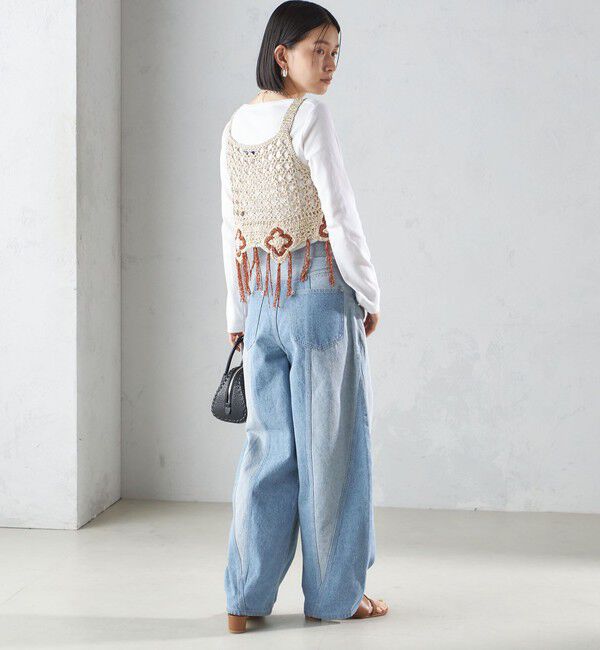 SHIPS for women「パッチワーク カーブ デニム」|デニム|