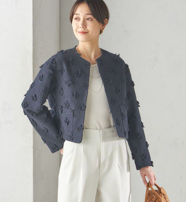 SHIPS for women「IFANSI ノーカラー ジャケット（セレモニー対応可）」|ノーカラージャケット|