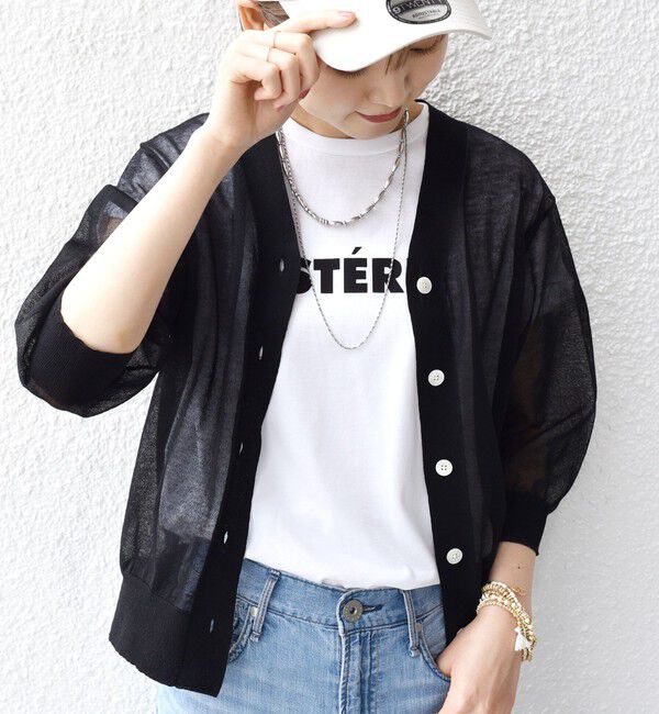 SHIPS for women「〈手洗い可能〉ラミー混 シアー カーディガン」|カーディガン|