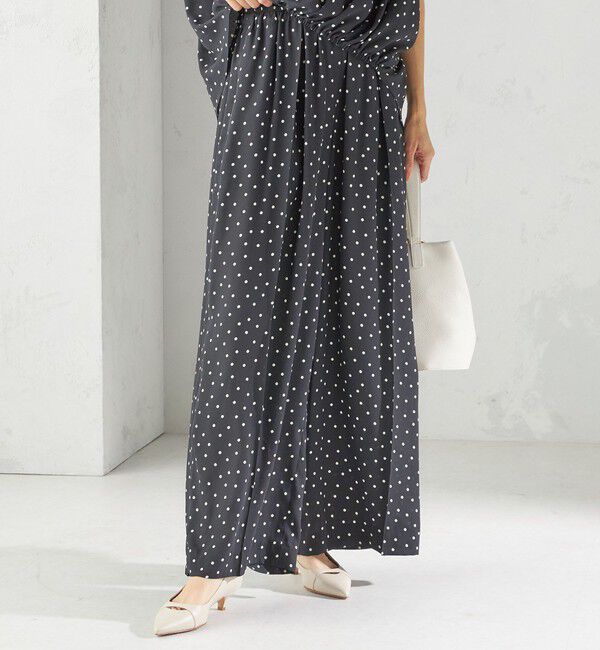 SHIPS for women「〈手洗い可能〉ドット / 無地 タック ギャザー ワイド パンツ」|その他|