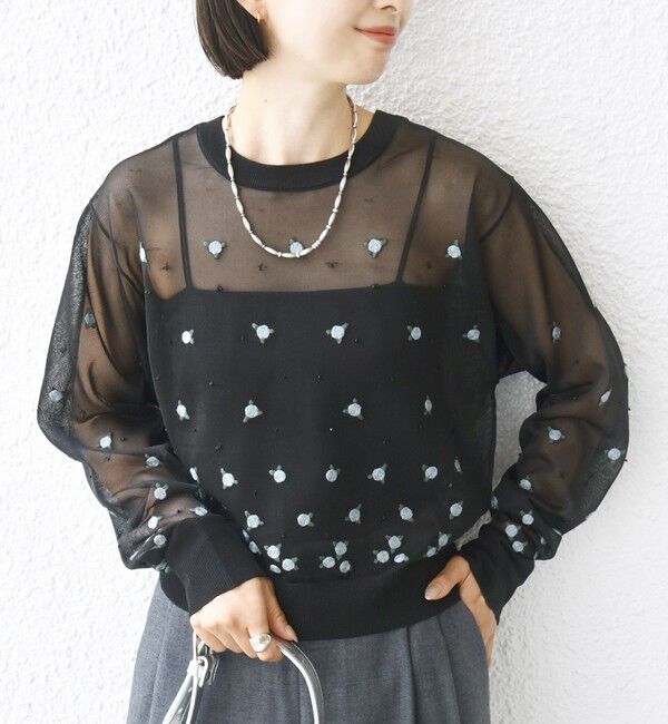 SHIPS for women「〈手洗い可能〉フラワー 刺繍 2WAY カーディガン」|カーディガン|