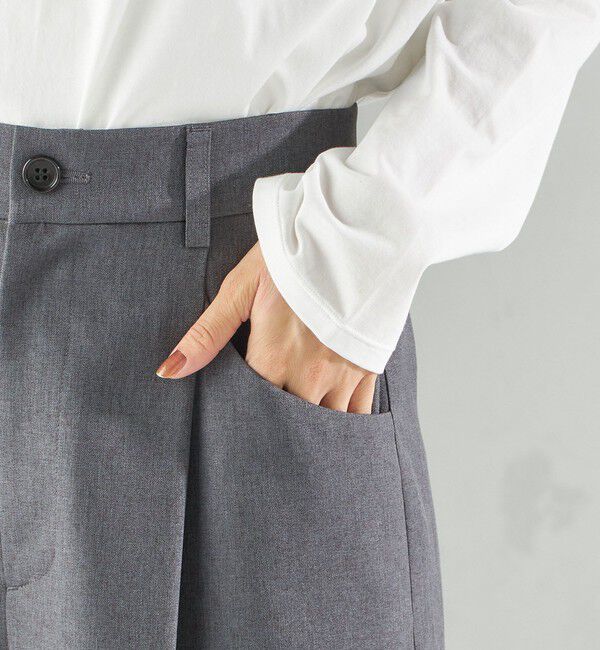 SHIPS for women「〈手洗い可能〉ソフィー ツイル ストレッチ ポケット デザイン パンツ」|スラックス|