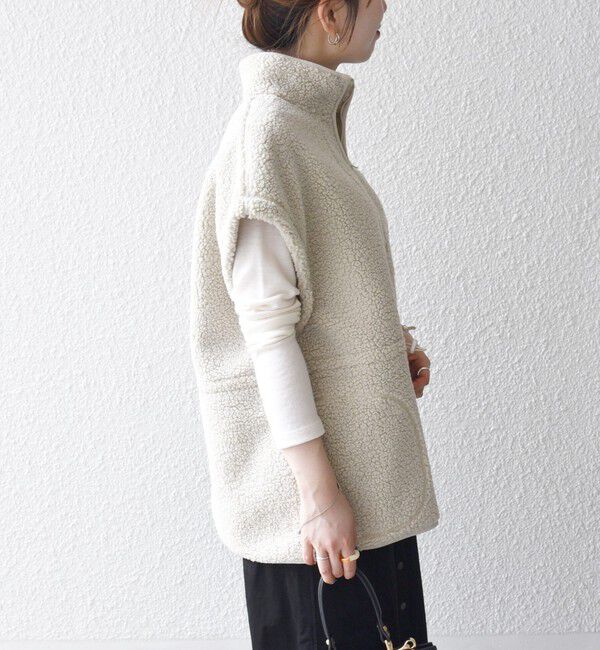 SHIPS any「SHIPS any:〈洗濯機可能〉ボア フリース スタンド ベスト」|ダウンベスト・ベスト|