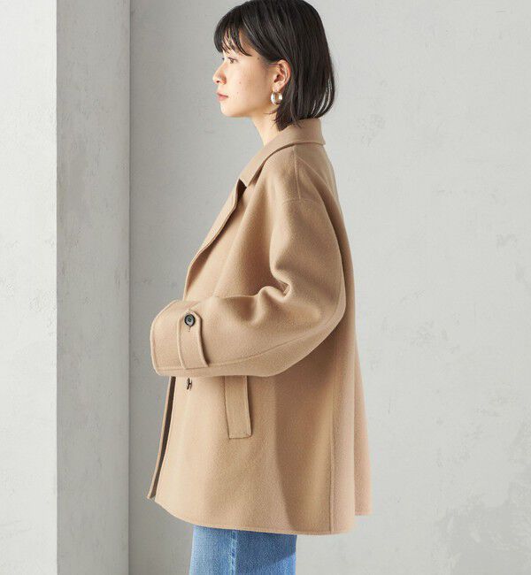 SHIPS for women「SUPER140 ダブル フェイス ショート コート」|ピーコート|