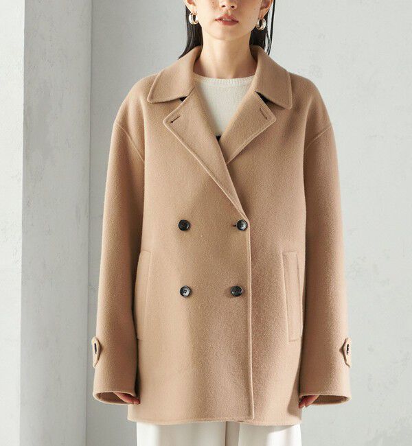 SHIPS for women「SUPER140 ダブル フェイス ショート コート」|ピーコート|