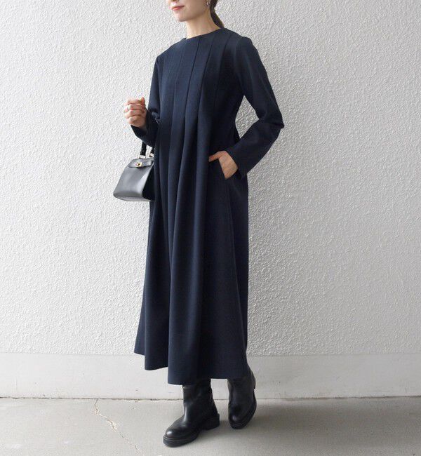 SHIPS any「SHIPS any: エア ニードル クルーネック タック フレア ワンピース」|ワンピース|