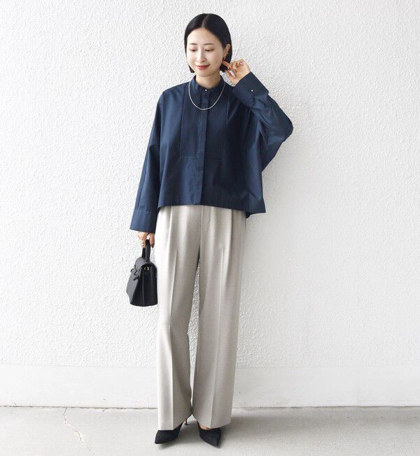 SHIPS for women「〈手洗い可能〉ピンタック ドルマン 長袖 シャツ」|シャツ・ブラウス|