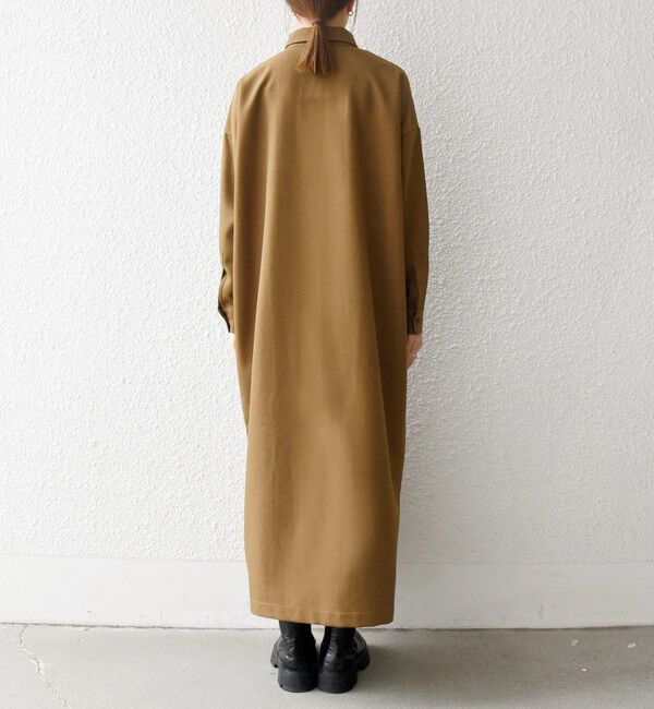 SHIPS any「SHIPS any:〈洗濯機可能〉サージ スキッパー シャツ ワンピース」|ワンピース|