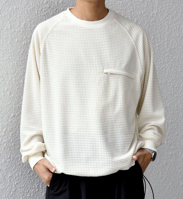 SHIPS any「SHIPS any:〈洗濯機可能〉グリッド フリース スピンドル ポケット プルオーバー◇」|スウェット・ジャージ|