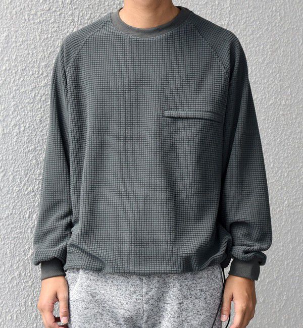 SHIPS any「SHIPS any:〈洗濯機可能〉グリッド フリース スピンドル ポケット プルオーバー◇」|スウェット・ジャージ|