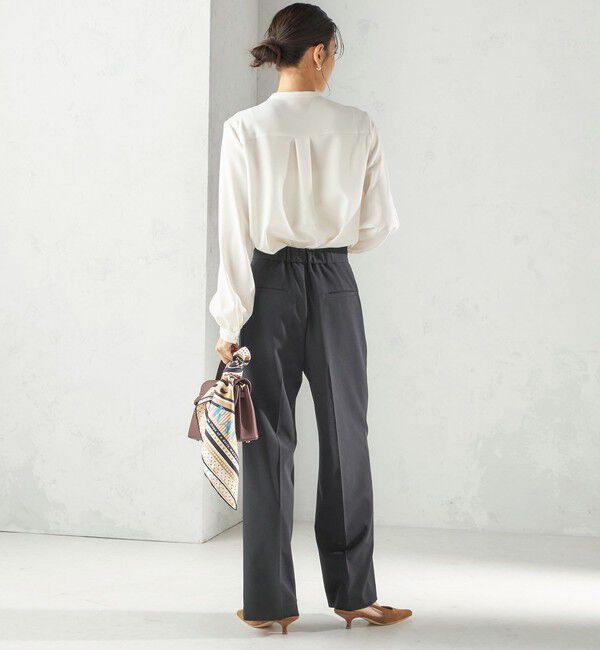 SHIPS for women「〈手洗い可能〉ダブル クロス セミ ワイド パンツ（セレモニー対応可）」|その他|