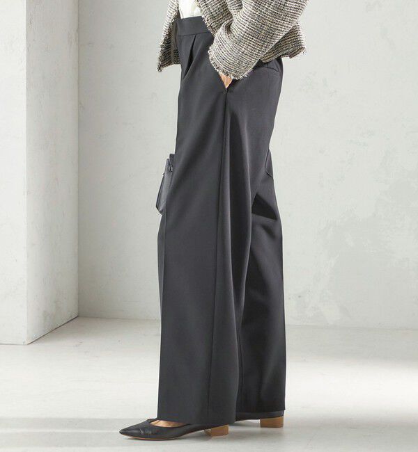 SHIPS for women「〈手洗い可能〉ダブル クロス セミ ワイド パンツ（セレモニー対応可）」|その他|