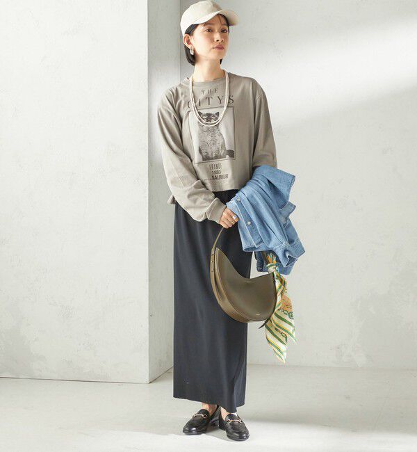 SHIPS for women「【SHIPS別注】Odub: フォト プリント クロップド ロングスリーブ TEE」|Tシャツ・カットソー|