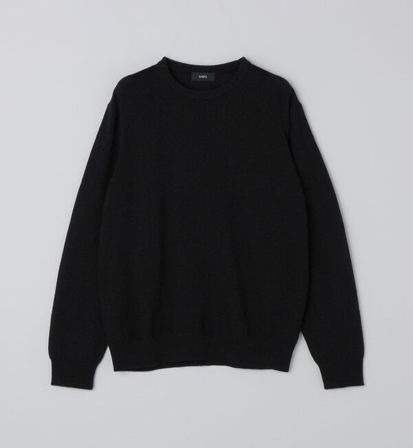 SHIPS「SHIPS: 14ゲージ アムンゼン クルーネック ロングスリーブ ニット」|ニット・セーター|ブラック
