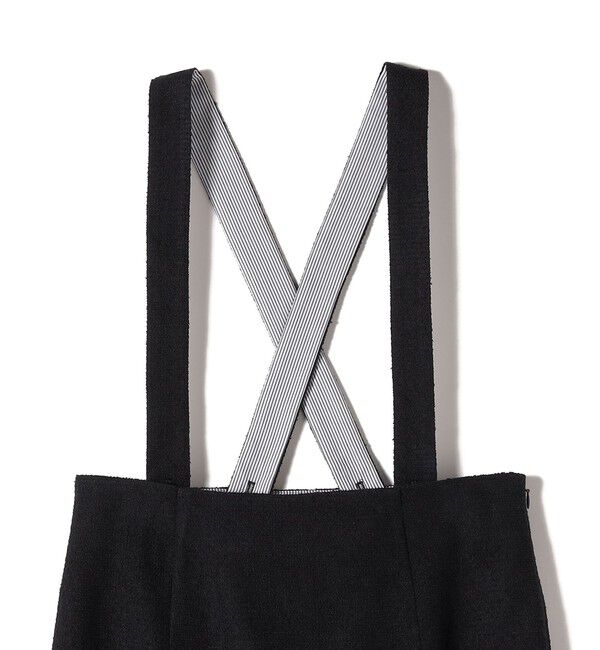 SHIPS for women「SHIPS Primary Navy Label:プードル ツイード サスペンダー スカート」|スカート|