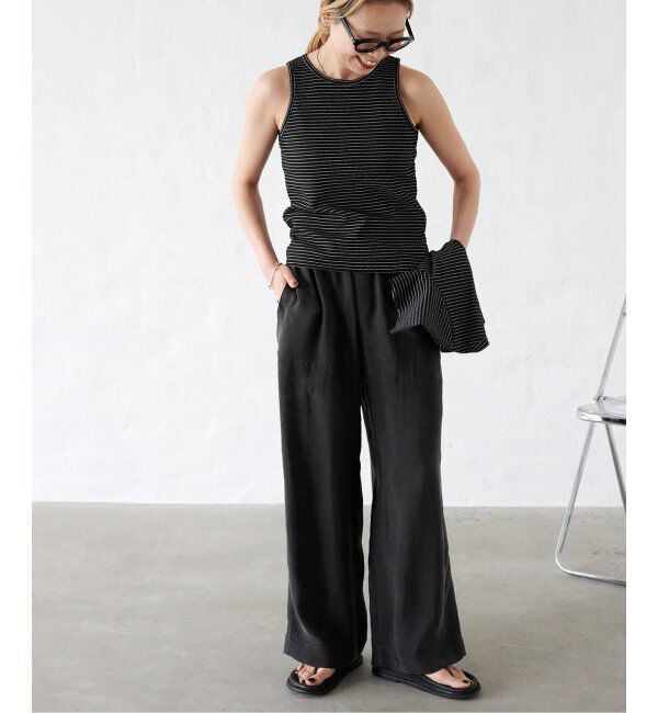 OUTDOOR PRODUCTS Usual Things「新色追加 キュプラステッチワークドロストワイドパンツ セットアップ対応」|スラックス|