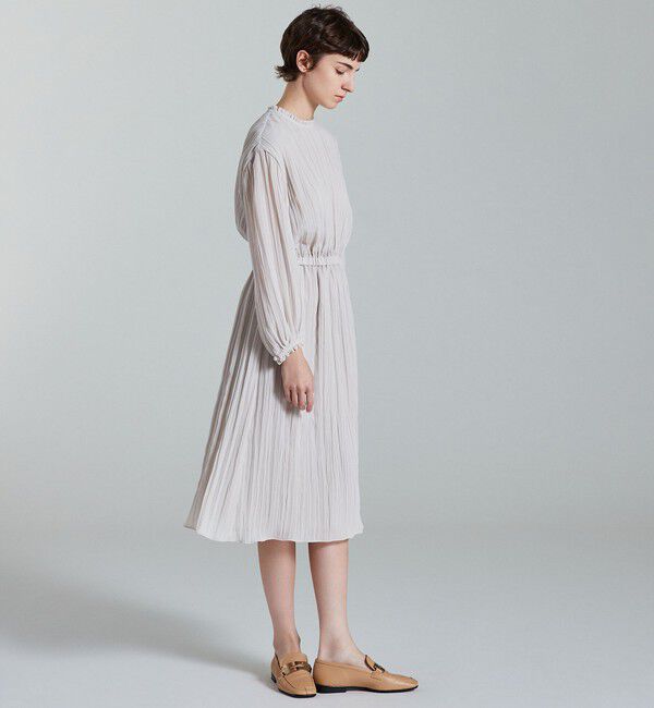 Ballsey「ランダムプリーツジョーゼット ウエストギャザーワンピース」|ワンピース|