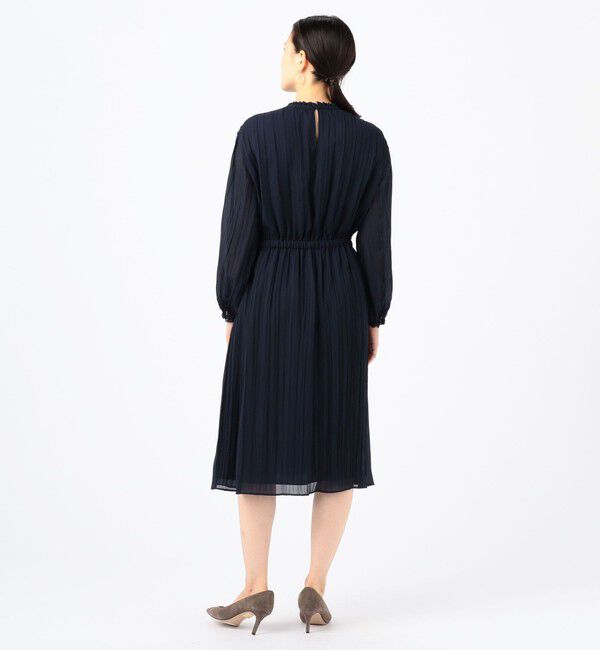 Ballsey「ランダムプリーツジョーゼット ウエストギャザーワンピース」|ワンピース|