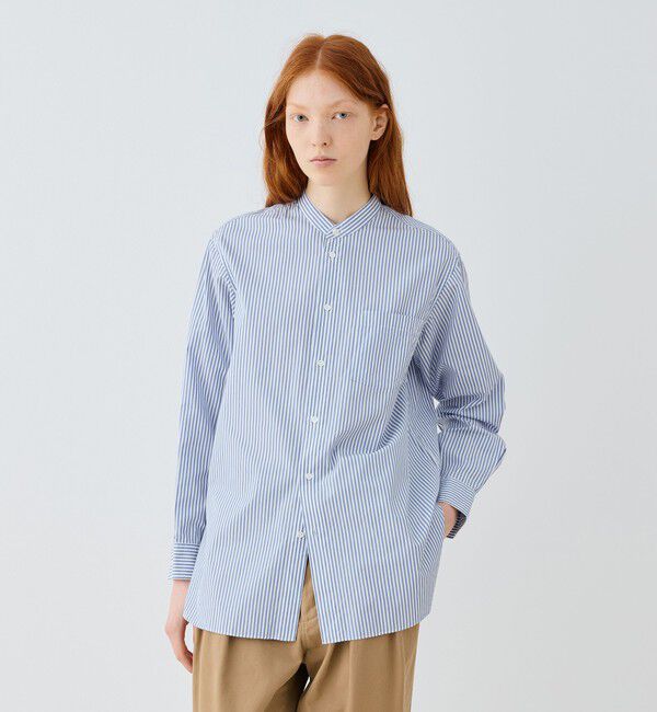 GALERIE VIE「コットンブロード スタンドカラーシャツ」|シャツ・ブラウス|
