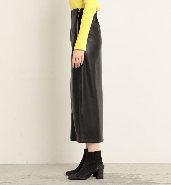 MACPHEE「レザーライクIラインロングスカート」|タイト|