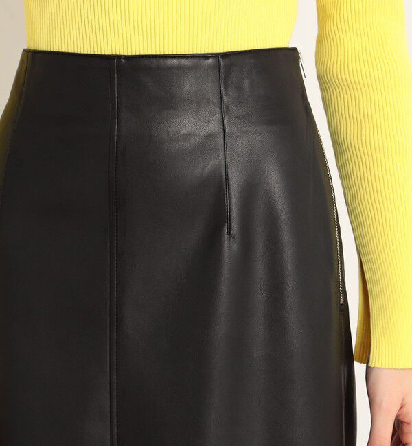 MACPHEE「レザーライクIラインロングスカート」|タイト|