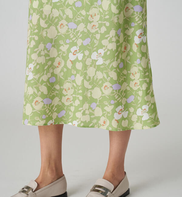 MACPHEE「フローラルプリント フレアロングスカート」|フレア|
