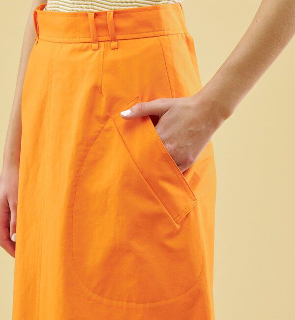 GALERIE VIE「バウンシーウェザー アシンメトリースリットマキシスカート」|台形|