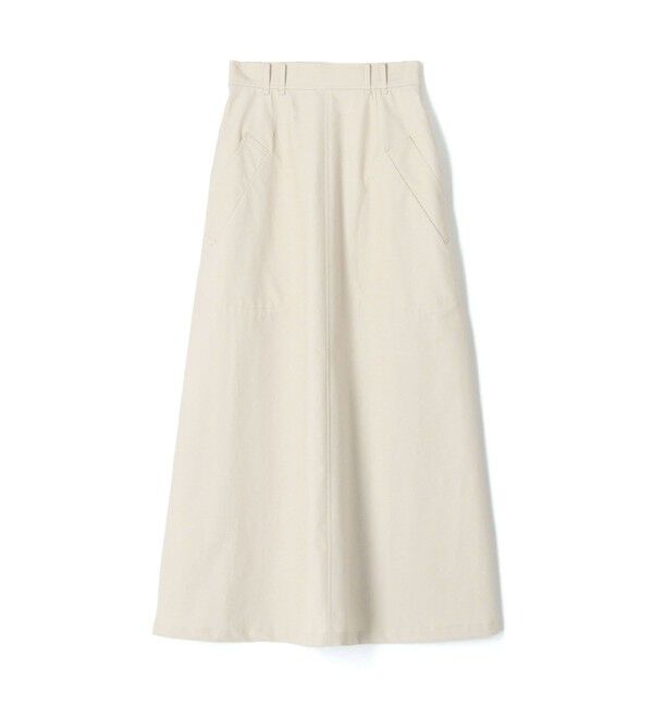 GALERIE VIE「バウンシーウェザー アシンメトリースリットマキシスカート」|台形|41 ライトベージュ