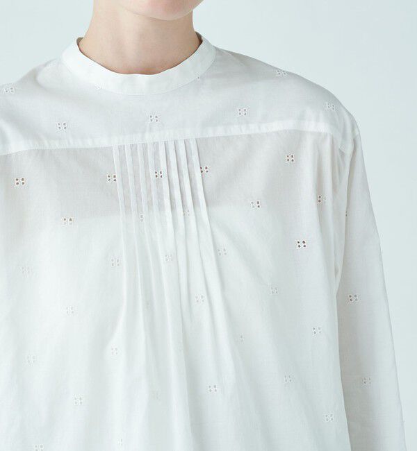 Ballsey「Bモチーフエンブロイダリー スタンドカラーブラウス」|シャツ・ブラウス|