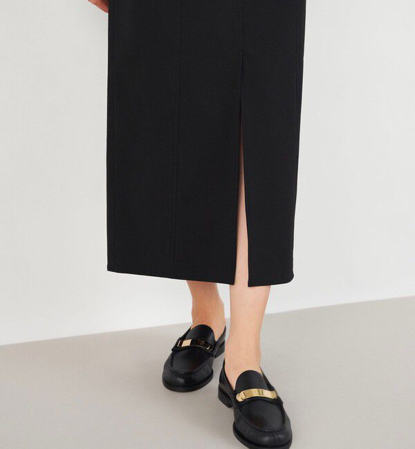 DES PRES「プレーンコットンストレッチ タイトロングスカート」|タイト|