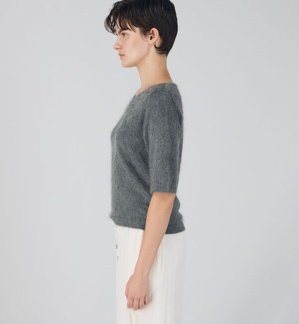 DES PRES「ピュアカシミヤファー Vネックプルオーバー」|ニット・セーター|