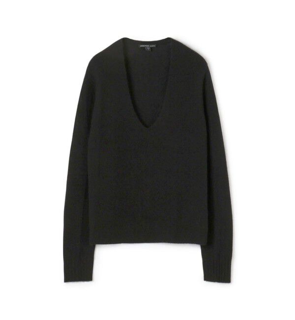 JAMES PERSE「ソフトフェザーウェイト ディープVネックプルオーバー WOKC3065」|ニット・セーター|19 ブラック