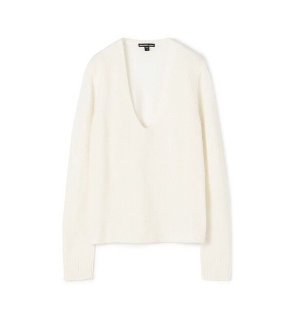 JAMES PERSE「ソフトフェザーウェイト ディープVネックプルオーバー WOKC3065」|ニット・セーター|41 ライトベージュ