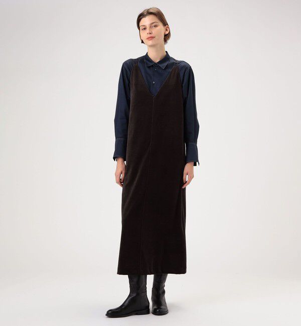 MACPHEE「コットンポリエステルベロア キャミソールワンピース」|ワンピース|