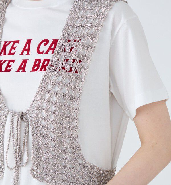 MACPHEE「メタリッククロシェ フロンタブルベスト」|ベスト・ジレ|