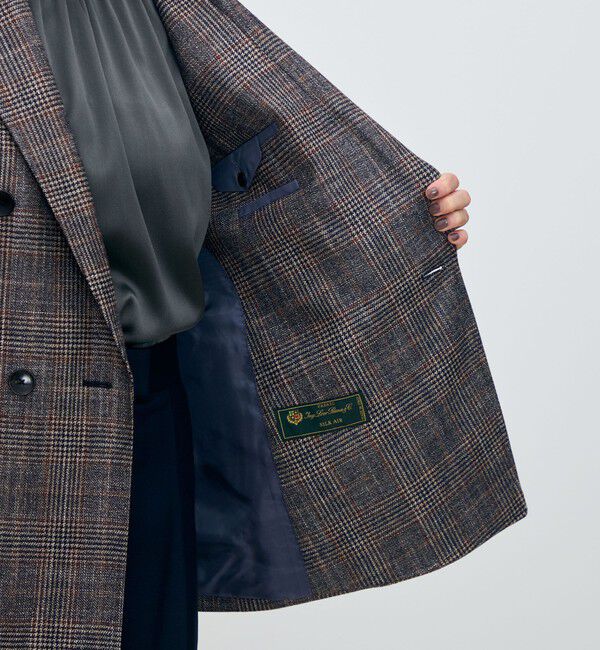 TOMORROWLAND collection「SILK AIR GLEN CHECK ダブルブレストジャケット」|テーラードジャケット|
