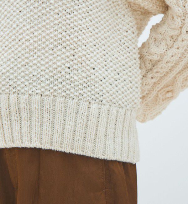 MACPHEE「ハンドニット キーネックプルオーバー」|ニット・セーター|