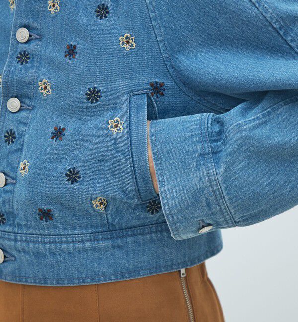 MACPHEE「ボタニカルエンブロイダリーデニム ショートジャケット」|デニムジャケット|