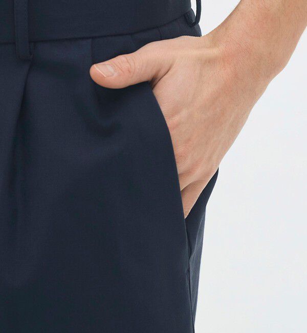 CABaN「ウールタイプライター サイドライン2タックパンツ」|チノ|