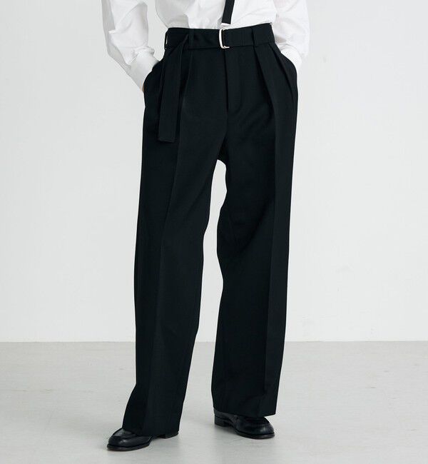Edition「ウールビンテージサテン ベルトパンツ」|その他|