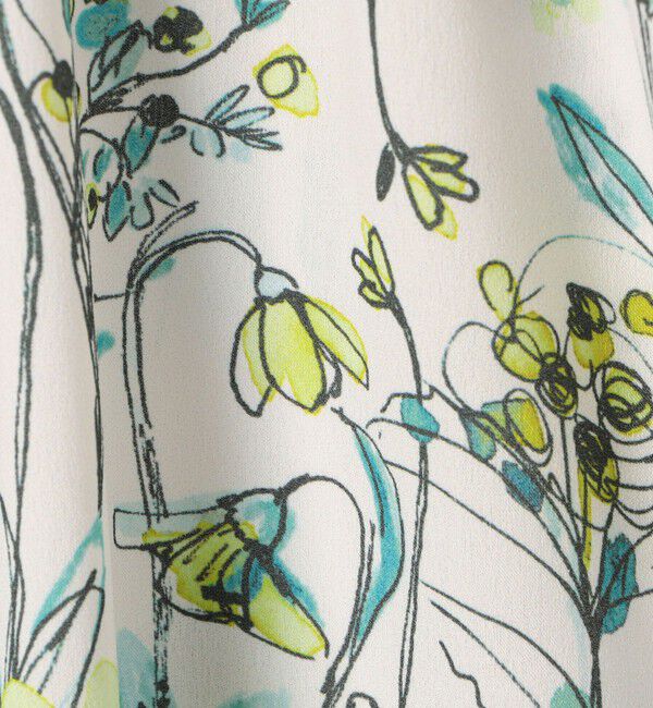 TOMORROWLAND collection「オーキッドフラワープリント ネックギャザーブラウス」|シャツ・ブラウス|