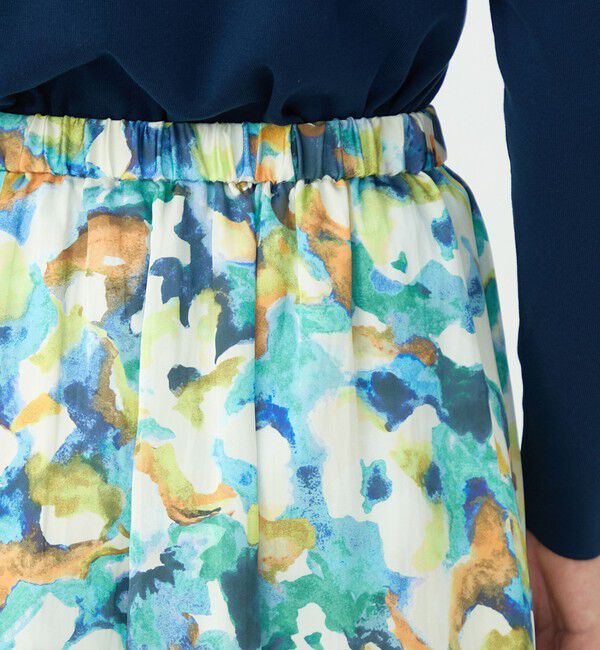 Ballsey「ミスティーフラワープリント ボリュームギャザースカート」|フレア|