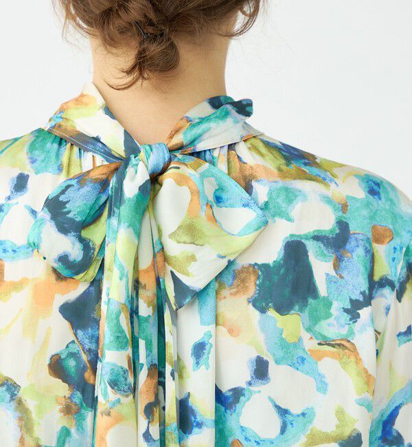 Ballsey「ミスティーフラワープリント バックリボンブラウス」|シャツ・ブラウス|