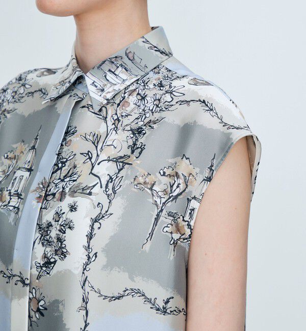 TOMORROWLAND collection「【WEB先行予約】ローマプリント フレンチスリーブブラウス」|シャツ・ブラウス|